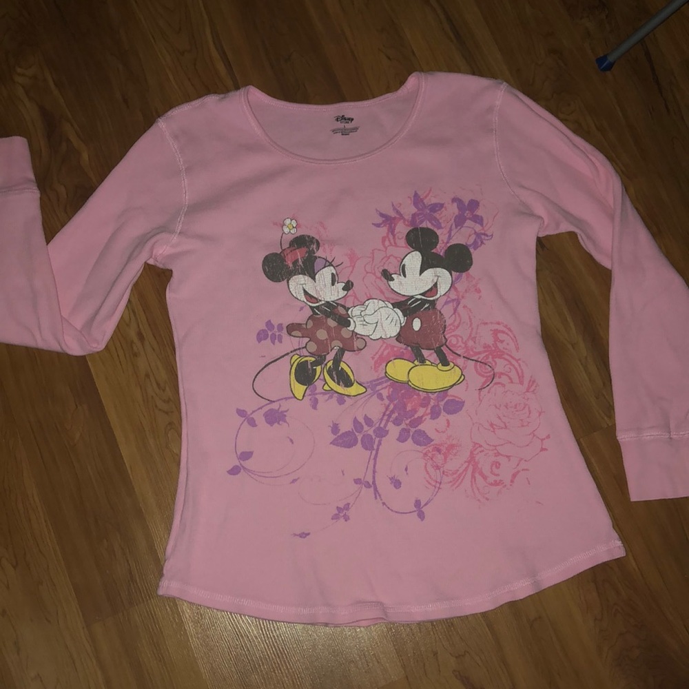 Disney Mickey & Minnie long sleeve thermal tee L